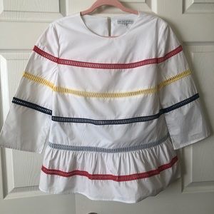 English Factory white and multicolor stripes sm